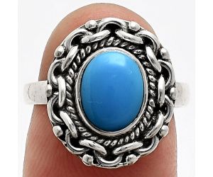 Sleeping Beauty Turquoise Ring size-7 EXR02872 R-1667, 7x9 mm