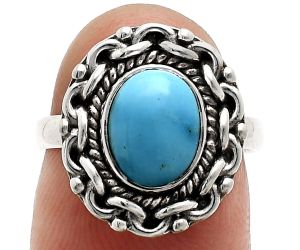 Sleeping Beauty Turquoise Ring size-6 EXR02873 R-1667, 7x9 mm