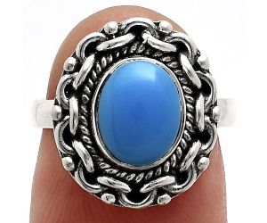 Sleeping Beauty Turquoise Ring size-6 EXR02874 R-1667, 7x9 mm