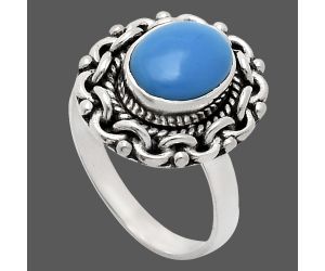 Sleeping Beauty Turquoise Ring size-6 EXR02874 R-1667, 7x9 mm