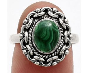 Malachite Eye Ring size-8 EXR02875 R-1667, 7x9 mm