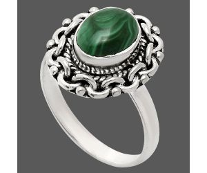 Malachite Eye Ring size-8 EXR02875 R-1667, 7x9 mm