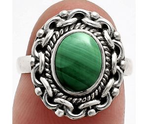 Malachite Eye Ring size-6 EXR02876 R-1667, 7x9 mm