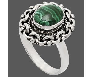 Malachite Eye Ring size-7 EXR02877 R-1667, 7x9 mm