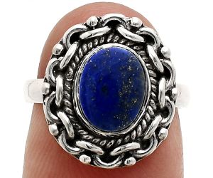 Lapis Lazuli Ring size-6 EXR02880 R-1667, 7x9 mm