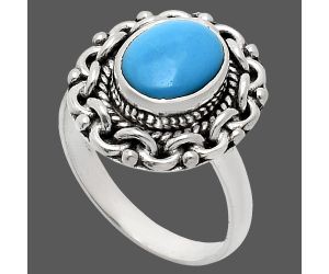 Sleeping Beauty Turquoise Ring size-6 EXR02881 R-1667, 7x9 mm