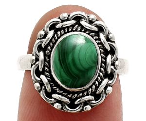 Malachite Eye Ring size-7 EXR02882 R-1667, 7x9 mm