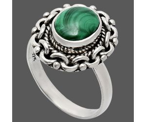 Malachite Eye Ring size-7 EXR02882 R-1667, 7x9 mm