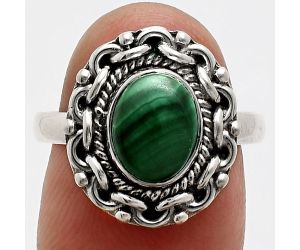 Malachite Eye Ring size-8 EXR02883 R-1667, 7x9 mm