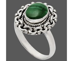 Malachite Eye Ring size-8 EXR02883 R-1667, 7x9 mm