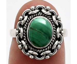 Malachite Eye Ring size-6 EXR02884 R-1667, 7x9 mm