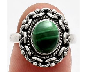 Malachite Eye Ring size-7 EXR02885 R-1667, 7x9 mm