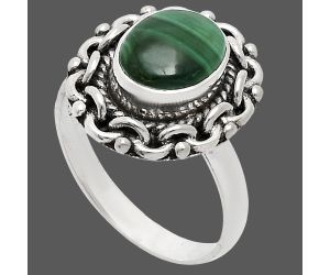 Malachite Eye Ring size-7 EXR02885 R-1667, 7x9 mm