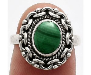 Malachite Eye Ring size-6.5 EXR02886 R-1667, 7x9 mm