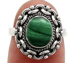 Malachite Eye Ring size-6 EXR02887 R-1667, 7x9 mm