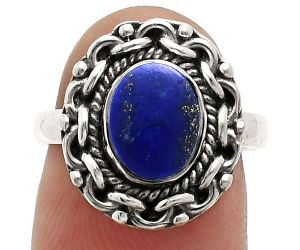 Lapis Lazuli Ring size-7 EXR02888 R-1667, 7x9 mm