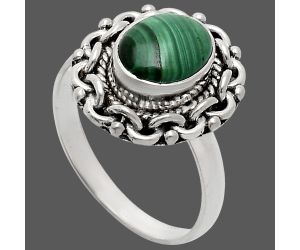 Malachite Eye Ring size-8 EXR02889 R-1667, 7x9 mm