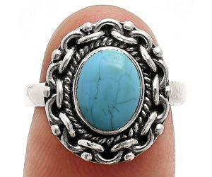 Sleeping Beauty Turquoise Ring size-7 EXR02893 R-1667, 7x9 mm