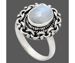 Rainbow Moonstone Ring size-6 EXR02907 R-1667, 7x9 mm