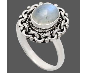 Rainbow Moonstone Ring size-8 EXR02908 R-1667, 7x9 mm