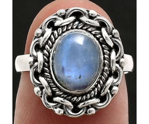 Rainbow Moonstone Ring size-6 EXR02914 R-1667, 7x9 mm