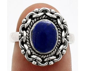 Lapis Lazuli Ring size-7 EXR02918 R-1667, 7x9 mm