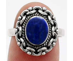 Lapis Lazuli Ring size-8 EXR02919 R-1667, 7x9 mm