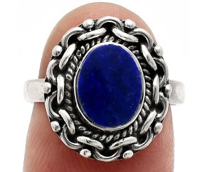 Lapis Lazuli Ring size-6.5 EXR02920 R-1667, 7x9 mm