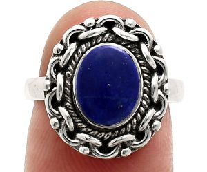 Lapis Lazuli Ring size-7 EXR02921 R-1667, 7x9 mm