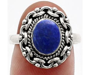 Lapis Lazuli Ring size-8 EXR02922 R-1667, 7x9 mm