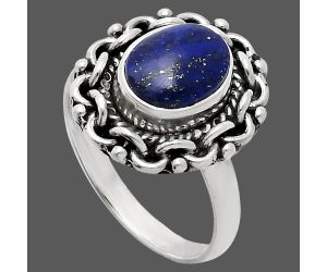 Lapis Lazuli Ring size-7 EXR02923 R-1667, 7x9 mm