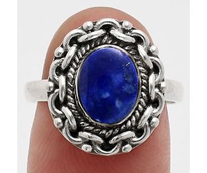 Lapis Lazuli Ring size-8 EXR02924 R-1667, 7x9 mm