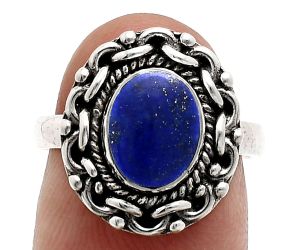 Lapis Lazuli Ring size-7 EXR02925 R-1667, 7x9 mm