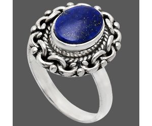 Lapis Lazuli Ring size-7 EXR02925 R-1667, 7x9 mm