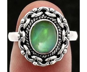 Ethiopian Opal Ring size-8 EXR02927 R-1667, 7x9 mm