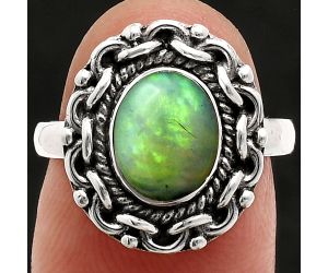 Ethiopian Opal Ring size-7 EXR02928 R-1667, 7x9 mm