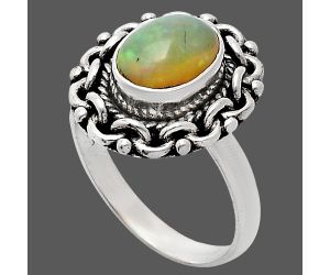 Ethiopian Opal Ring size-7 EXR02928 R-1667, 7x9 mm