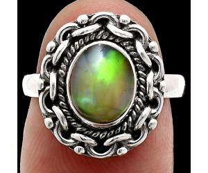 Ethiopian Opal Ring size-7 EXR02929 R-1667, 7x9 mm