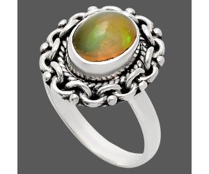 Ethiopian Opal Ring size-7 EXR02929 R-1667, 7x9 mm