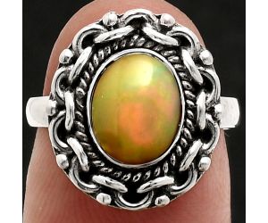 Ethiopian Opal Ring size-6 EXR02930 R-1667, 7x9 mm