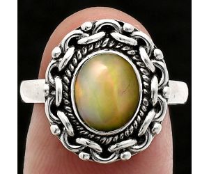 Ethiopian Opal Ring size-8 EXR02931 R-1667, 7x9 mm