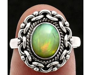 Ethiopian Opal Ring size-7 EXR02932 R-1667, 7x9 mm