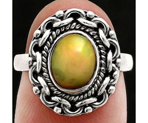 Ethiopian Opal Ring size-7 EXR02935 R-1667, 7x9 mm