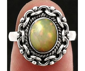 Ethiopian Opal Ring size-7 EXR02937 R-1667, 7x9 mm