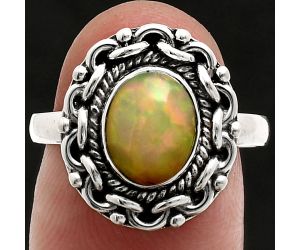 Ethiopian Opal Ring size-8 EXR02938 R-1667, 7x9 mm