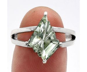 Prasiolite (Green Amethyst) Ring size-7 EXR02978 R-1019, 10x14 mm