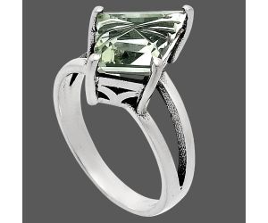 Prasiolite (Green Amethyst) Ring size-7 EXR02978 R-1019, 10x14 mm