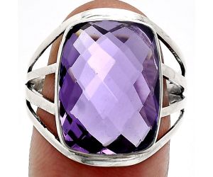 Amethyst Ring size-9 EXR02997 R-1219, 12x16 mm