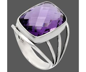 Amethyst Ring size-9 EXR02997 R-1219, 12x16 mm