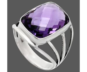 Amethyst Ring size-10 EXR02998 R-1219, 12x16 mm